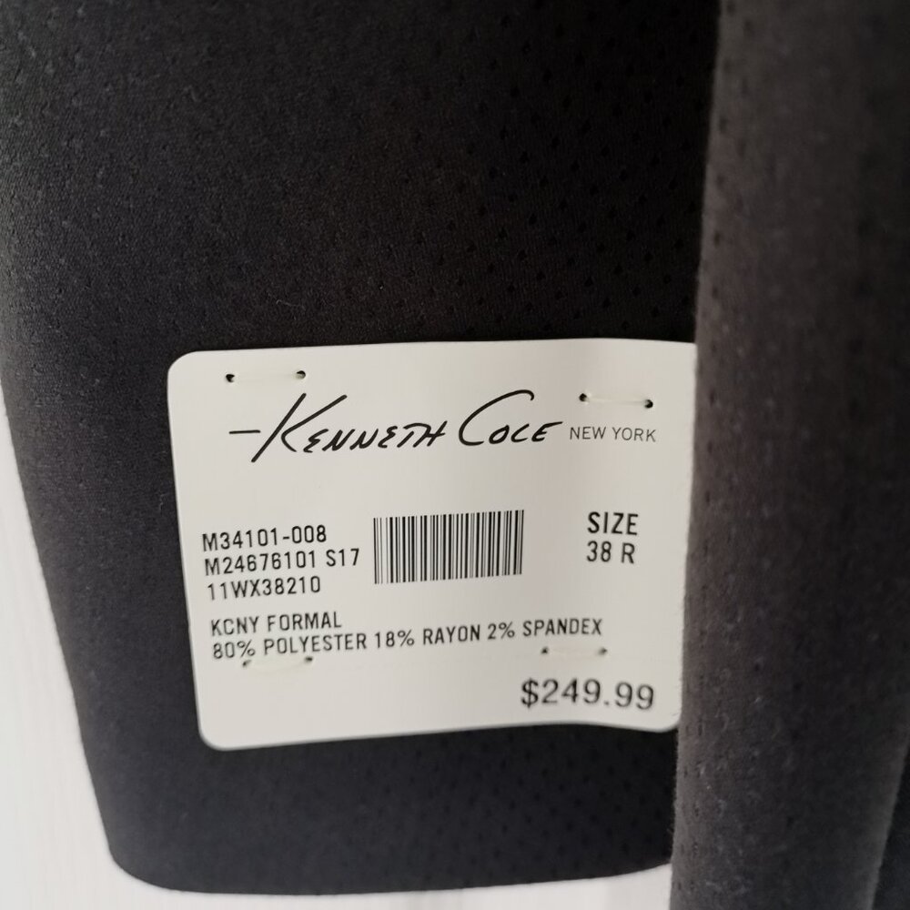 KENNETH COLE NEW YORK BLACK PIN DOT SLIM FIT DINNER TUXEDO JACKET 38R - Picture 3 of 3